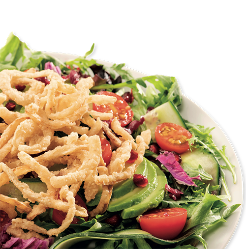 Salad with crispy onions